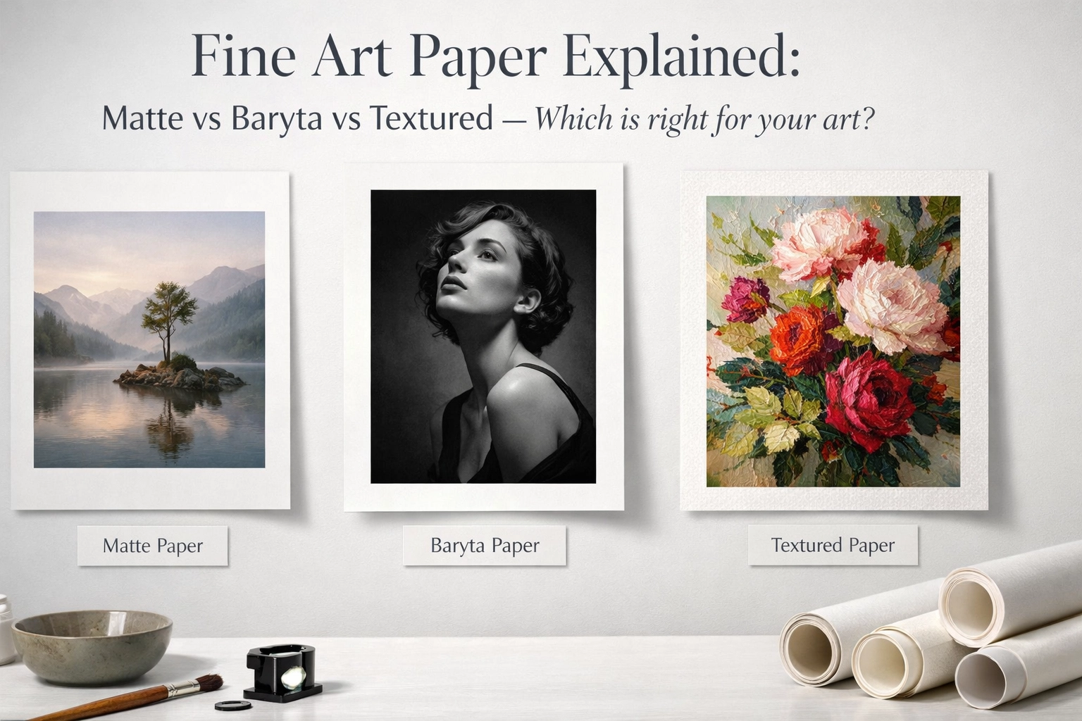 Fine Art Paper Explained: Matte vs Baryta vs Textured , Which is right for your art?